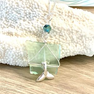 93. Mermaid tail sea glass necklace